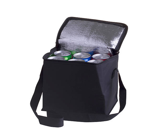 istock Black cooler bag filled with softdrink cans 526974593
