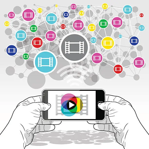 Vector illustration of SmartPhone video streaming media