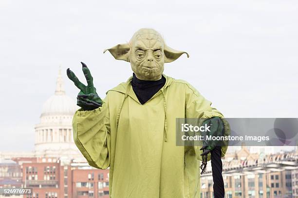 Yoda Street Performer On The South Bank London Stock Photo - Download Image Now - Yoda, Jedi Knight, Star Wars