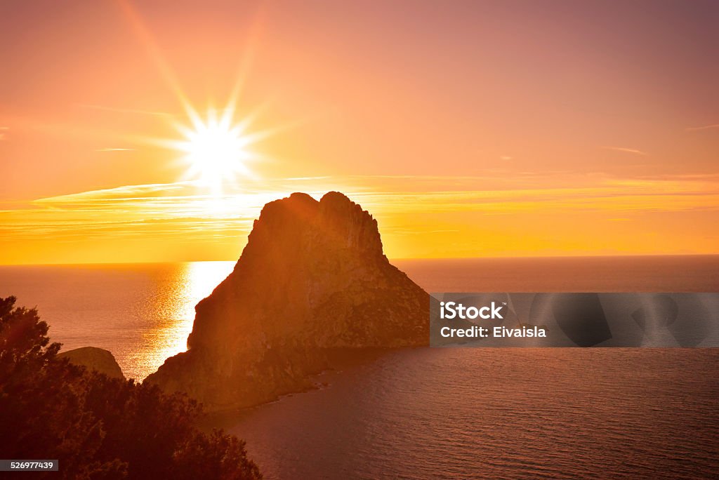 Es Vedra tramonto - Foto stock royalty-free di Ibiza