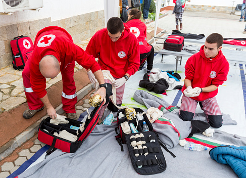 Rescue CPR helps fire victims Advanced Fire Fighter Practice or Training