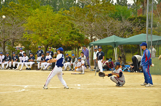 competizione di baseball tra gli stati di ospedale in isahaya, japa - baseball base ball hat foto e immagini stock