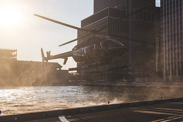istock Helicopter Landing on the Pier 526981331