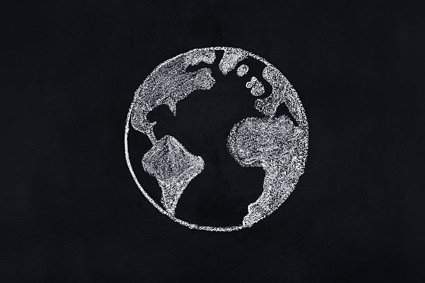 planet earth - photography chalk blackboard globe 뉴스 사진 이미지