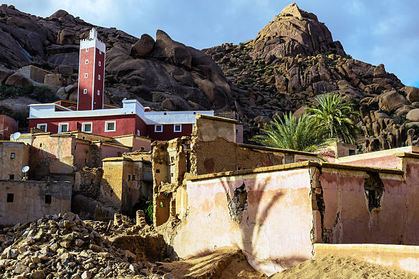 Collapsing old house in the village below the mosque Morocco