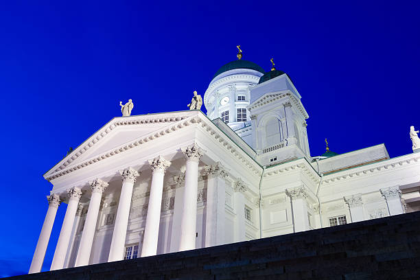 istock Famous Helsinki Cathedral from low-angle at twilight 527011409
