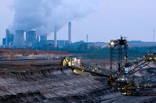 excavator em uma pedreira - lignite imagens e fotografias de stock