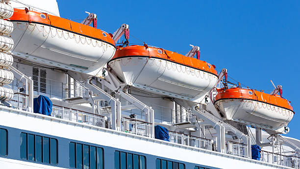 Rescue boats on big passenger ship