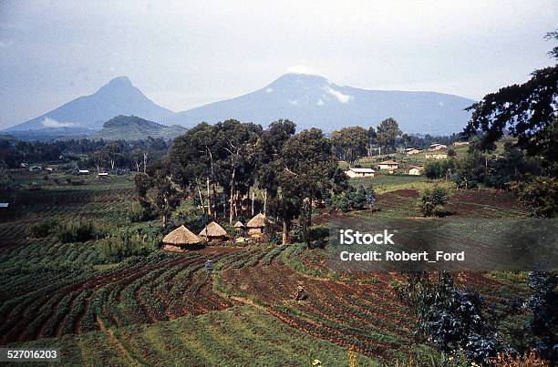 Virunga Mountains And African Agricultural Landscape Mid1980s Rwanda Africa Stock Photo - Download Image Now