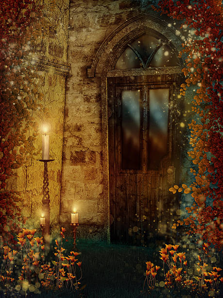 istock Door with colorful vines 527025909