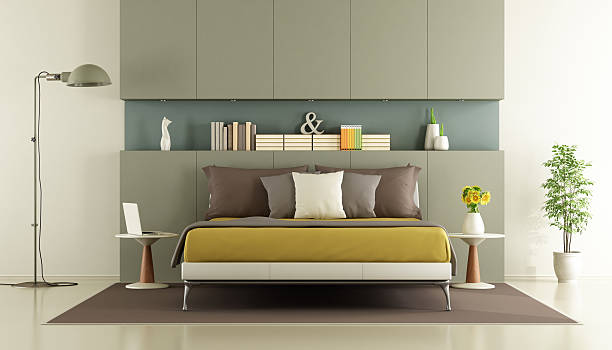 istock Contemporary bedroom with double bed 527029546