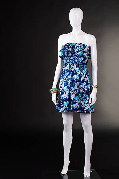 istock Short blue dress without straps. 527029810