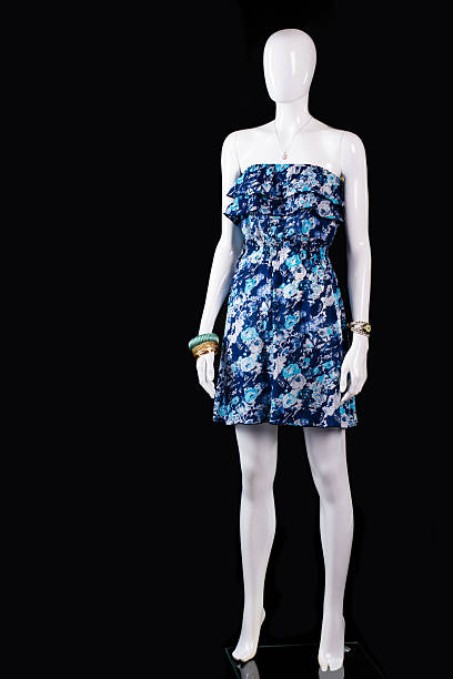 istock Short blue summer dress. 527029926