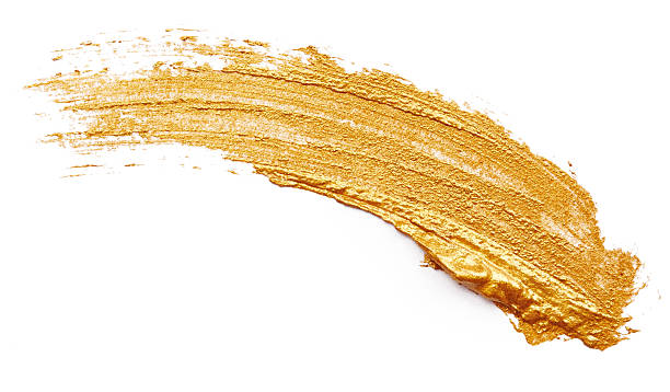 Golden Paint Stock Photo - Download Image Now - Brush Stroke, Gold