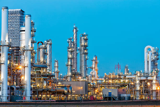 istock Petrochemical Plant Illuminated at Dusk 527033480