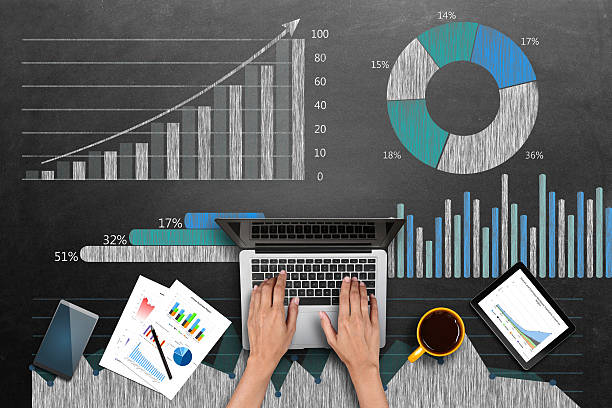 istock Market research business reports on laptop 527033580