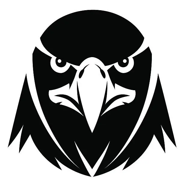 Vector illustration of Eagle face monochrome