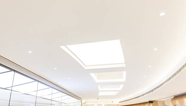 Modern lighting equipment in ceiling stock photo