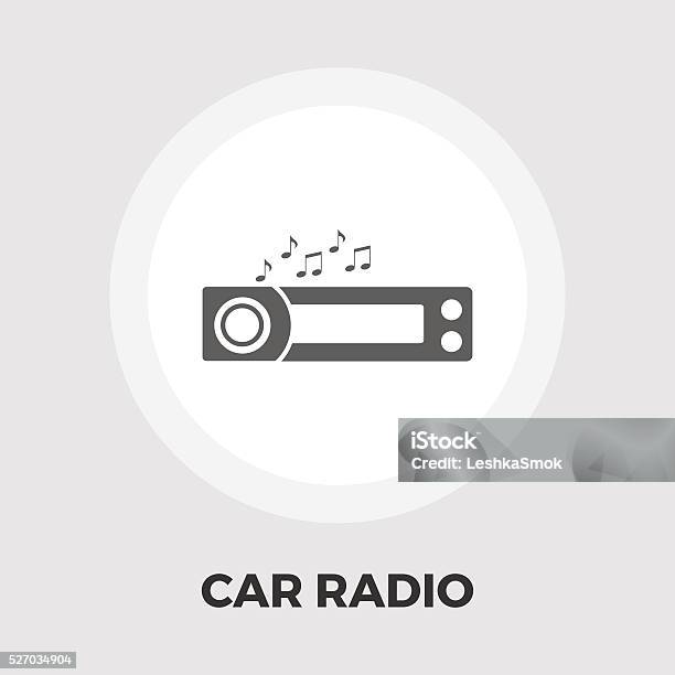 Car Radio Flat Icon Stock Illustration - Download Image Now - Car Stereo, Icon Symbol, Car