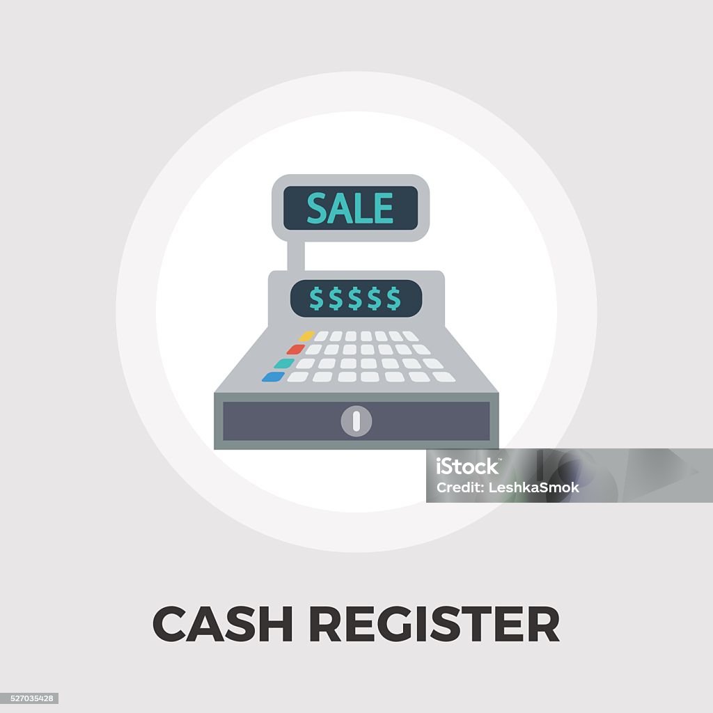 Cash register flat icon Cash register icon vector. Flat icon isolated on the white background. Editable EPS file. Vector illustration. Bank Counter stock vector