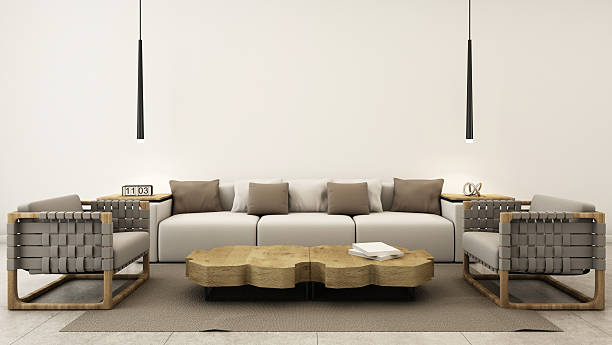 istock Simple of livingroom set modern - 3D render 527035882
