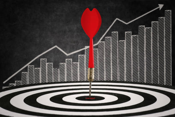 istock Dart on a dartboard with financial chart 527036682