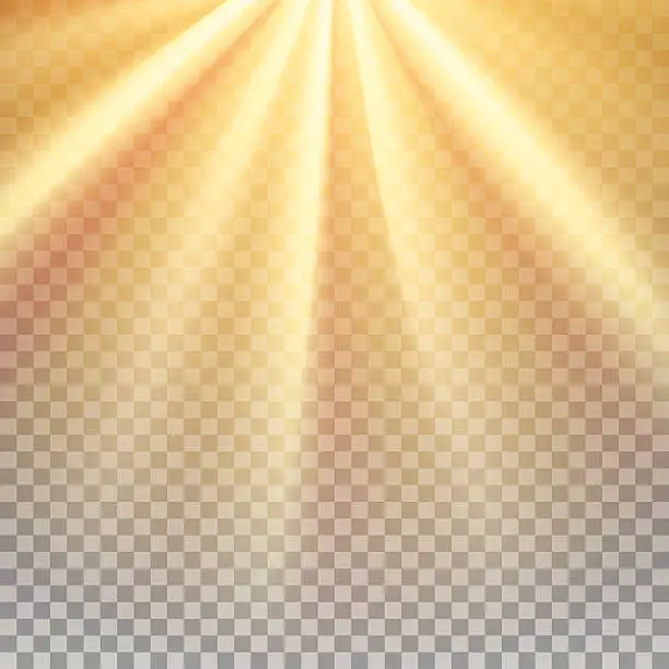 Vector illustration of Yellow sun rays flare