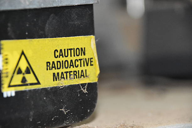 Caution Radioactive Material stock photo
