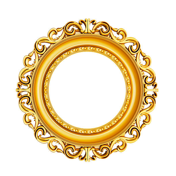 istock 3d golden vintage classic frame on white background 527040028
