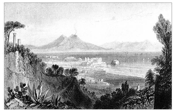 istock Antique illustration of mediterranean landscapes: Naples 527040760