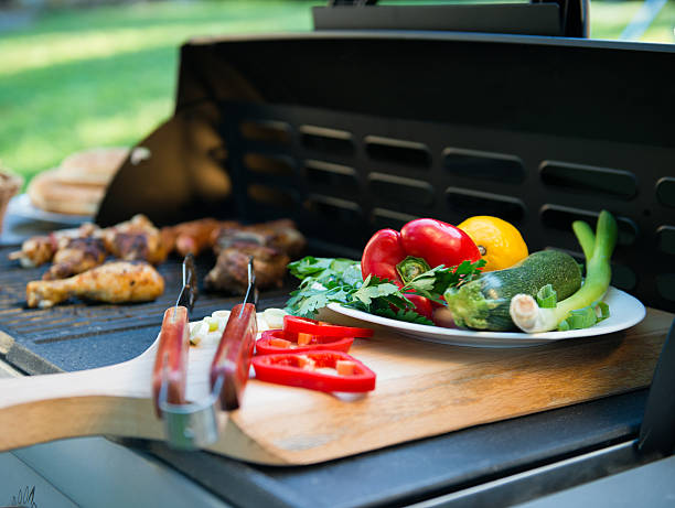istock Fresh Meat And Vegetables On Outdoor Grill 527041922