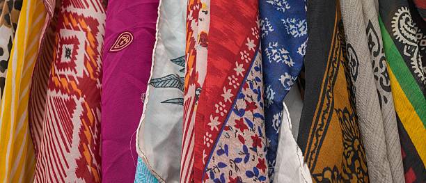 istock Bright oriental coloured cloth fabric background 527043826