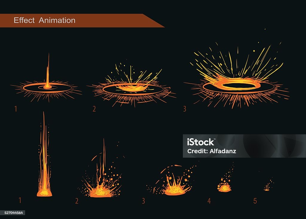 Video Game Exploding Cartoon Vector Effect For Game Explode Animation Stock Illustration - Download ...