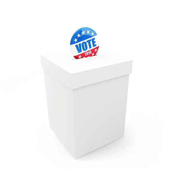 Photo of vote election badge button for 2016