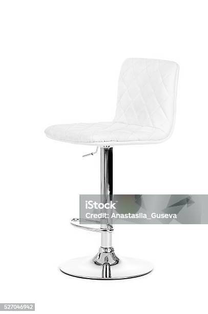 White Modern Bar Chair Isolated Over White Background Stock Photo - Download Image Now