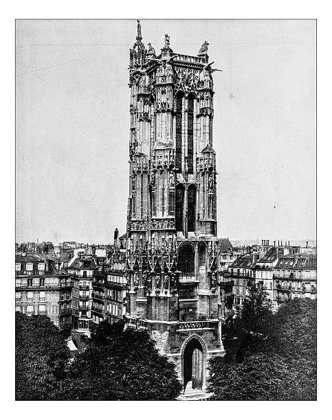 istock Antique photograph of  Saint-Jacques Tower in Paris (France) 527047544