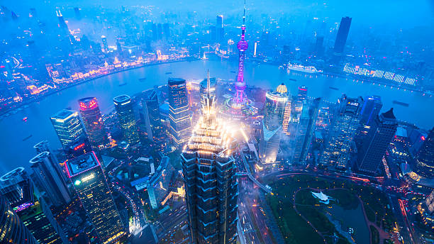 istock Skyline night view on Pudong New Area 527047978
