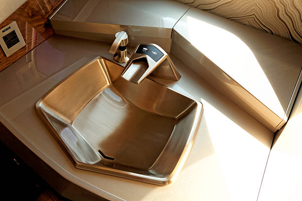 istock Luxurious Private Jet Bathroom Sink 527048567