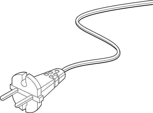 illustrations, cliparts, dessins animés et icônes de prise électrique à deux fiches - cable telephone line phone cord network connection plug