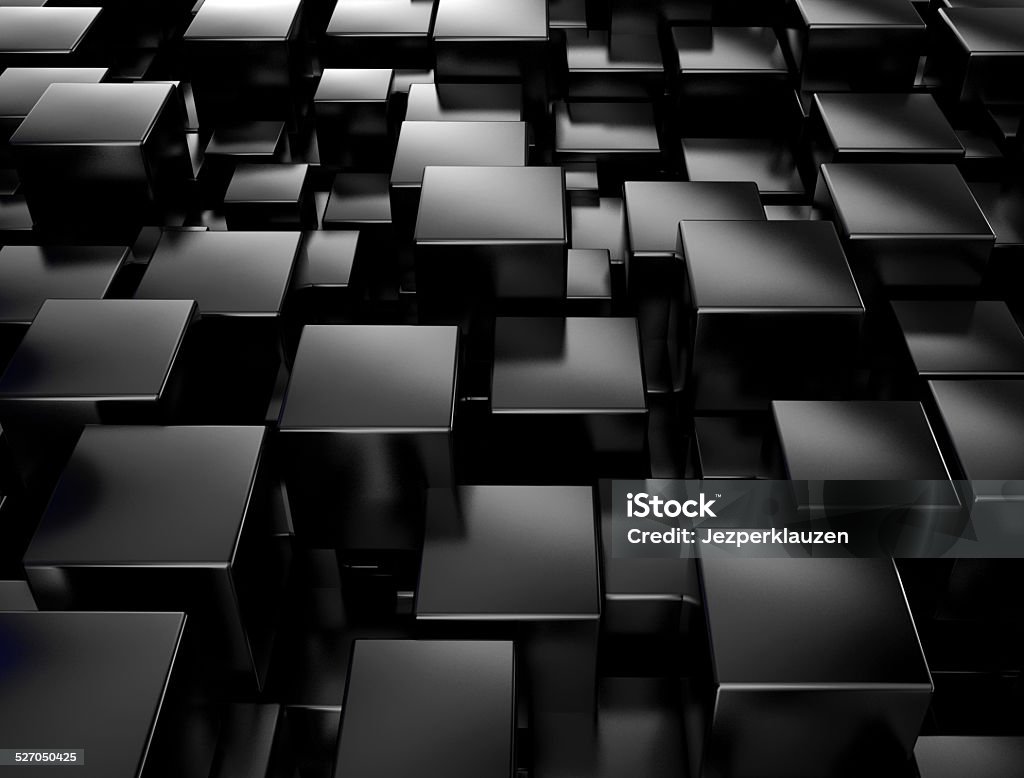 Black metallic 3d cubes Abstract digital design mad of black metallic cubes  Square Shape Stock Photo