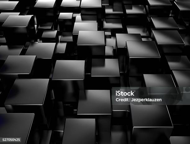 Black Metallic 3d Cubes Stock Photo - Download Image Now - Square Shape, Abstract, Art