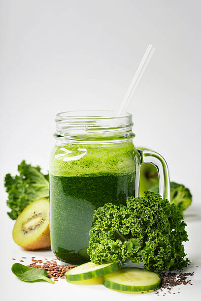 istock Healthy green smoothie and ingredients 527053158