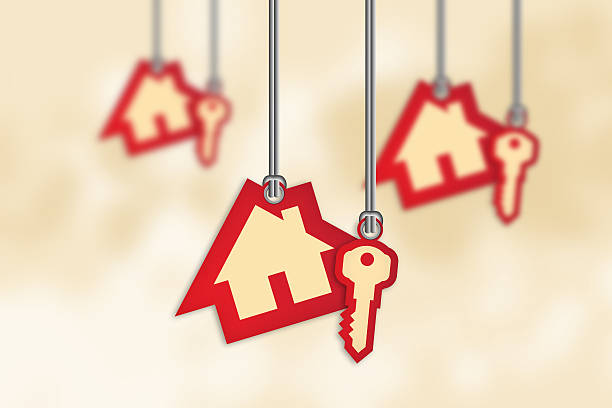 House and key shaped price label tags