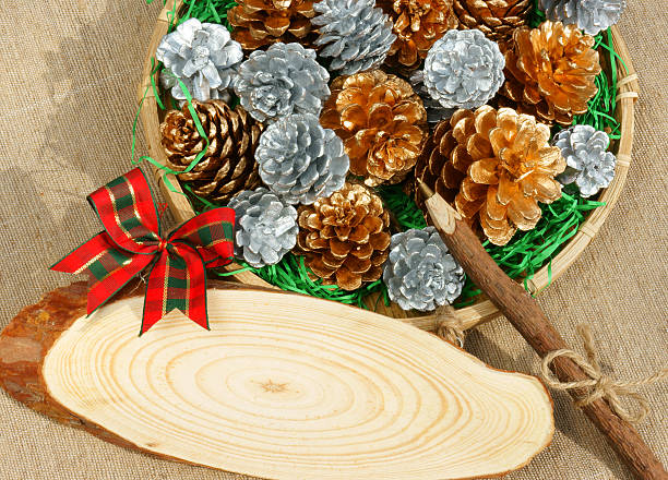 istock Christmas pine cone, Xmas card,  Noel message 527055247