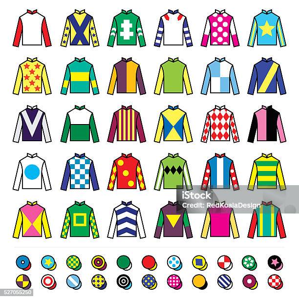 Jockey Uniform Jackets Silks And Hats Horse Riding Stock Illustration - Download Image Now
