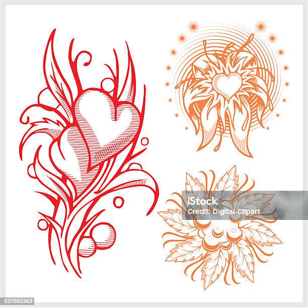 Flower Design For Tattoo Vector Illustration Stock Illustration - Download Image Now - Abstract, Beauty, Computer Graphic
