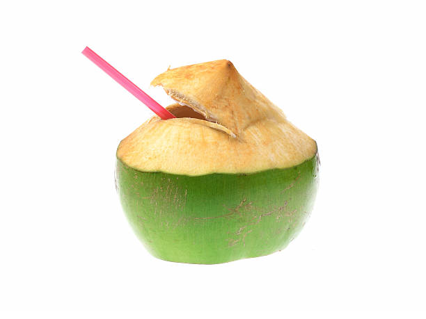 istock Green coconut isolated on white background 527068335