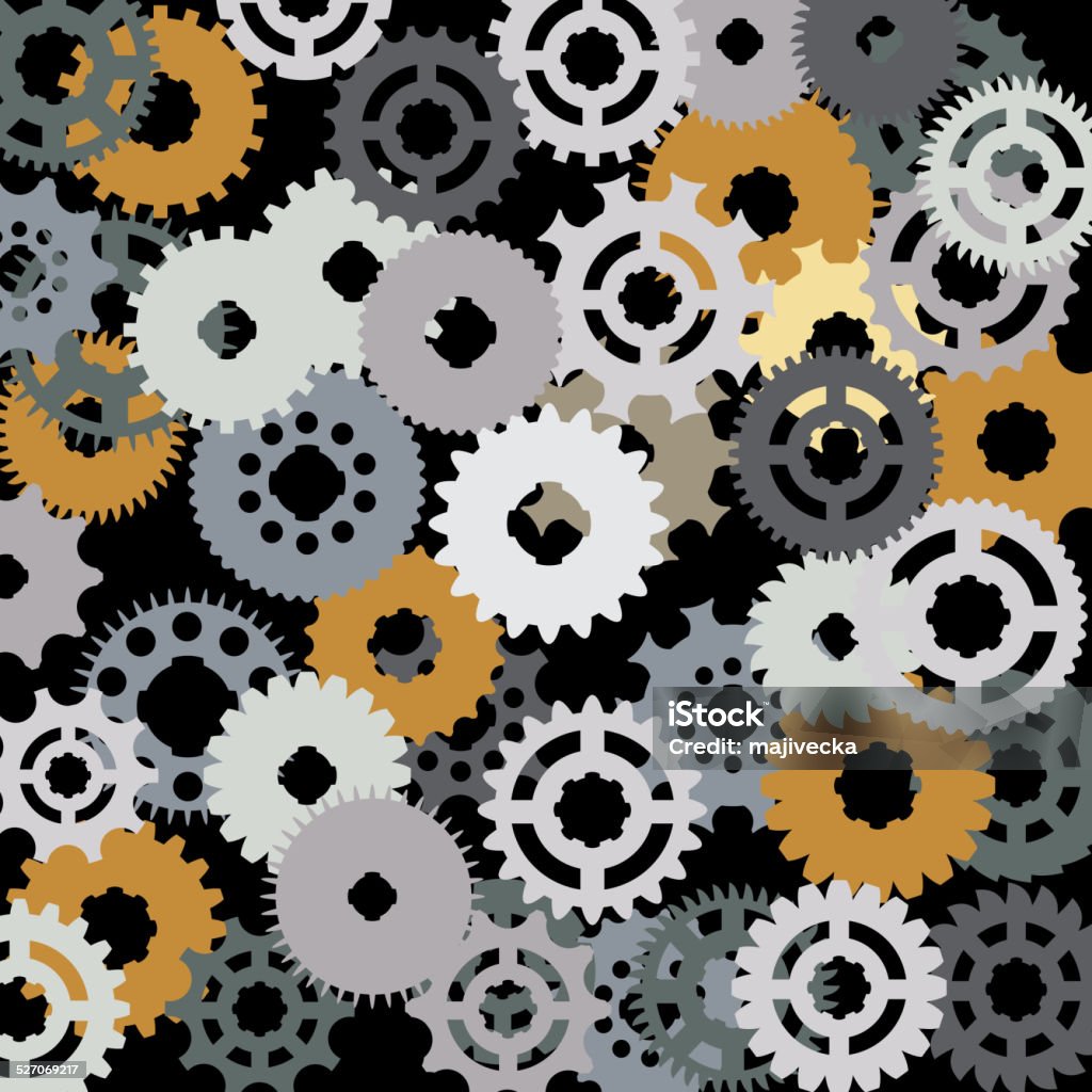 Vector image of gears. Vector image of gears different colors on black background. Abstract stock vector