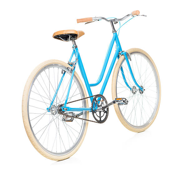 istock Stylish womens blue bicycle isolated on white 527070199