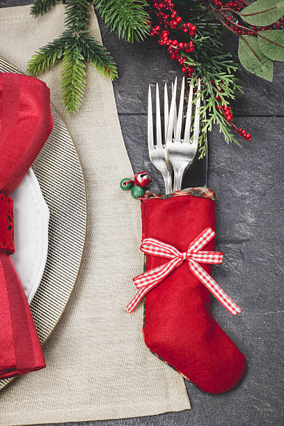 istock Christmas  place setting with Christmas decorations 527072315